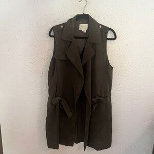 Anthropologie Elevenses Olive Green Vest Size L